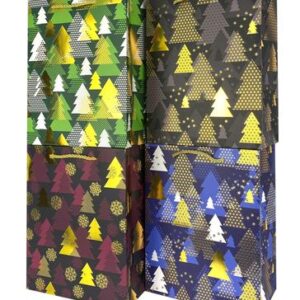 Papírová dárková taška TORO 23x18x10cm mix vánoční stromek