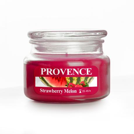 Provence Vonná svíčka ve skle 45 hodin jahoda a meloun