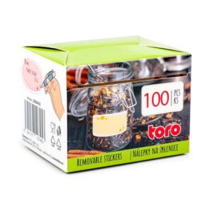 TORO Univerzální nálepky na sklenice 100ks MIX tvarů