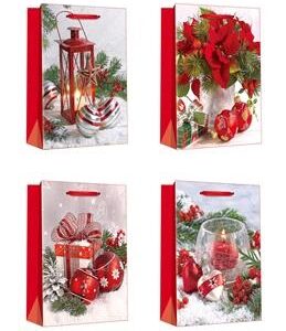 Papírová dárková taška TORO 32x26x12cm vánoční mix