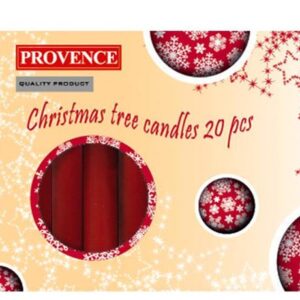 Vánoční svíčka 10cm Provence 20ks červená