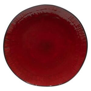 HIT Keramický jídelní talíř RHODES 27cm červeno/černý