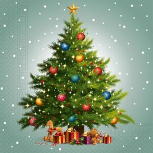 PROCOS Vánoční papírové ubrousky 33x33cm 3vrstvé stromek