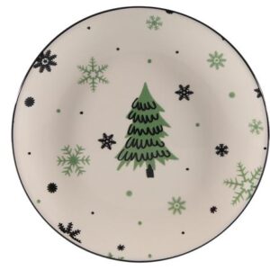 Vánoční keramický dezertní talíř 19cm stromeček