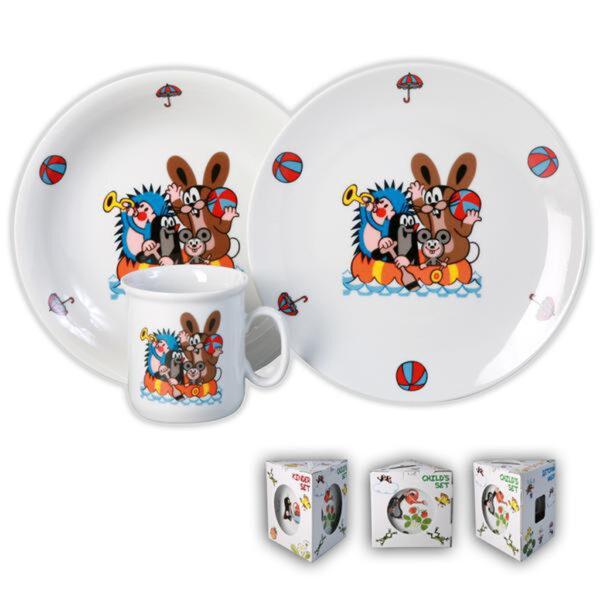 Dětská porcelánová jídelní sada THUN 3ks krtek MIX motivů