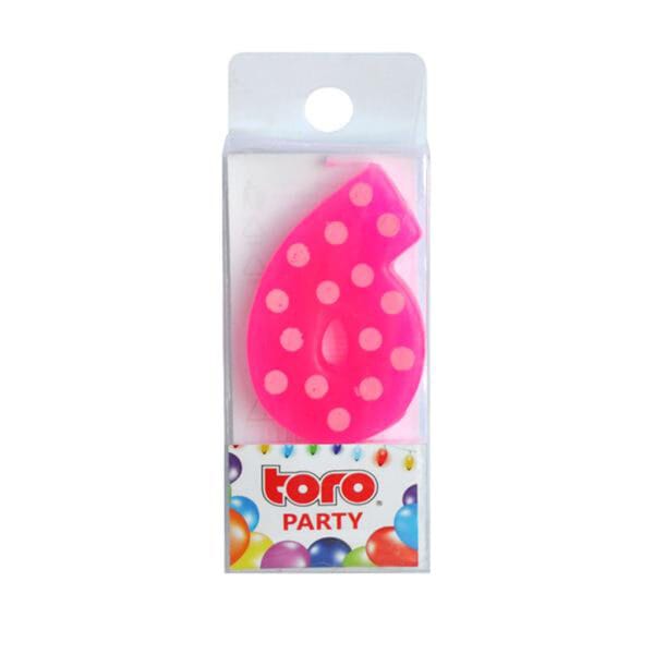Dortová svíčka číslice "6" TORO zapichovací 4
