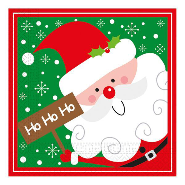 PROCOS Vánoční papírové ubrousky 33x33cm 3vrstvé Santa 20ks