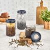 QLUX Skleněná dóza s víčkem a lžičkou 425ml modrá - Image 2