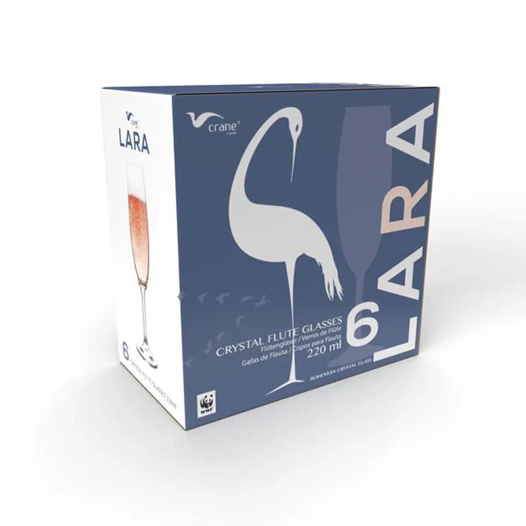 Bohemia Crystal Sklenice na šampaňské LARA 220ml 6ks - Obrázek 2