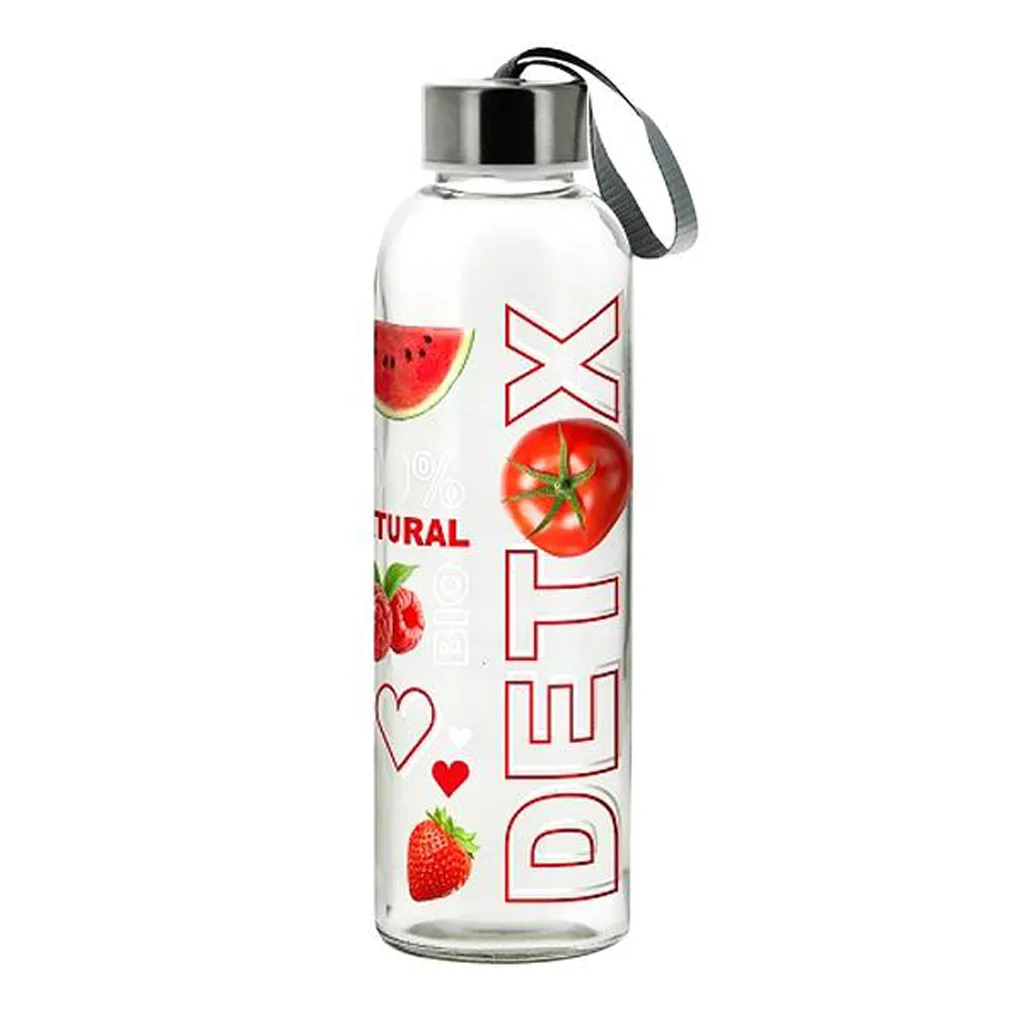 CERVE Skleněná láhev s víčkem DETOX 500ml MIX motivů - Obrázek 2