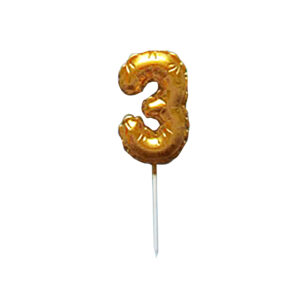 Dortová svíčka číslice "3" TORO zapichovací balónek 6cm