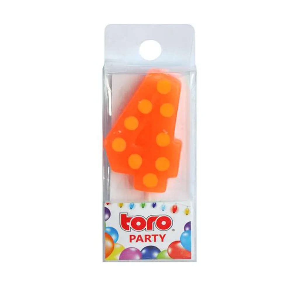 Dortová svíčka číslice "4" TORO zapichovací 4
