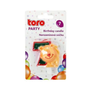 Dortová svíčka číslice "7" TORO zapichovací 5cm lev