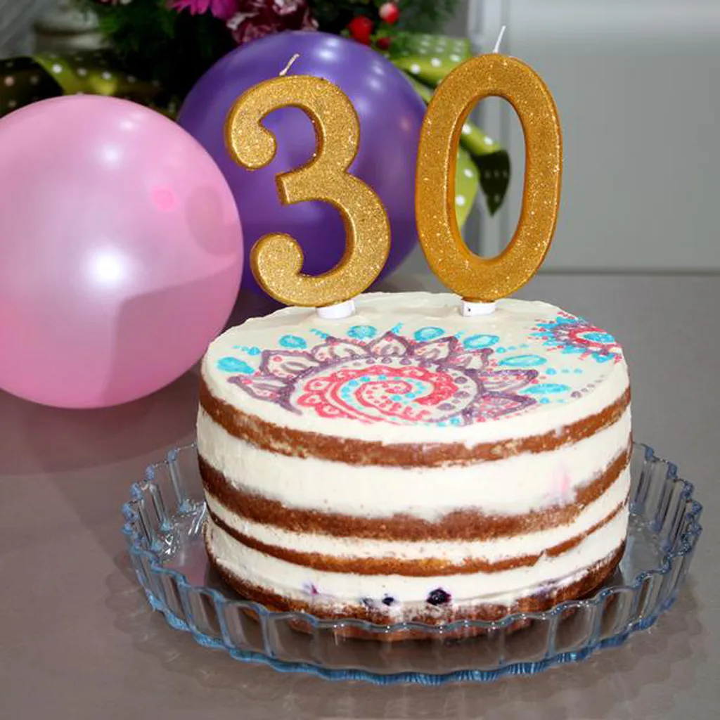 Dortová svíčka číslice "9" TORO zapichovací 16cm zlatá - Obrázek 2