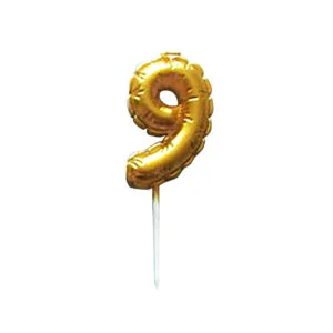 Dortová svíčka číslice "9" TORO zapichovací balónek 6cm