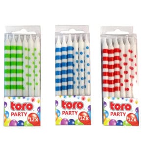 Dortová svíčka s podstavcem TORO 6cm 12ks