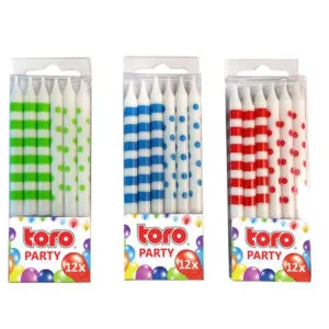 Dortová svíčka s podstavcem TORO 6cm 12ks