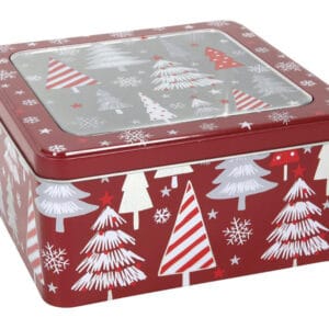 HIT Dóza na vánoční cukroví 18x18x9cm vánoční motiv