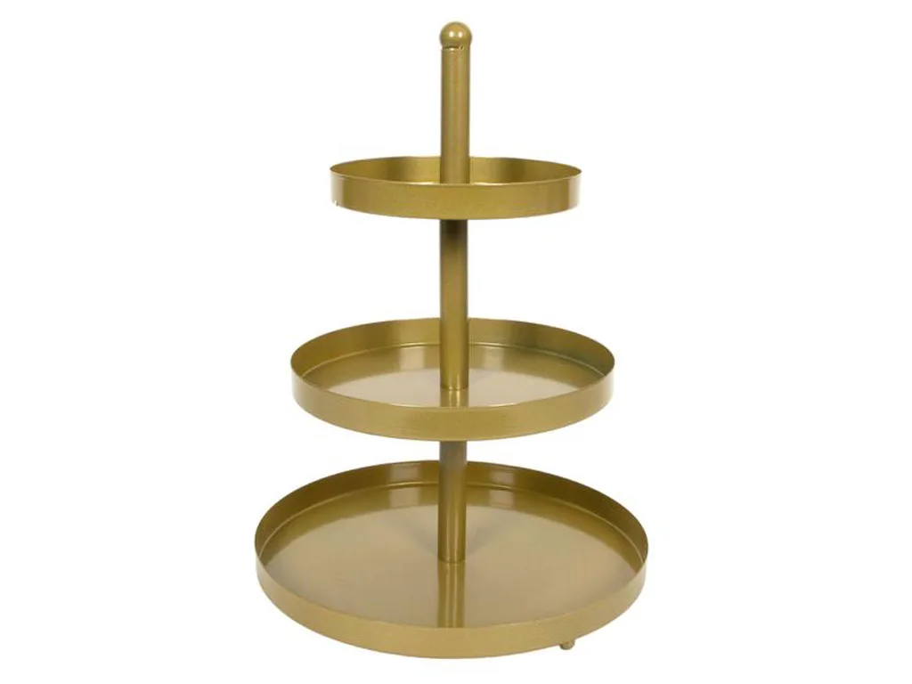 HIT Etažérka 3 patra zlatá