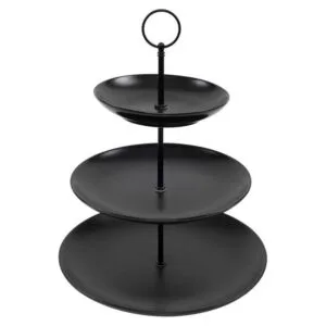 HIT Etažérka na cukroví 3 patra černá