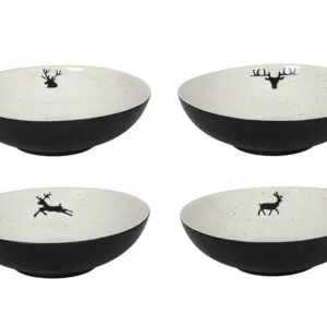 HIT Keramická miska černá 19 cm motiv vločky