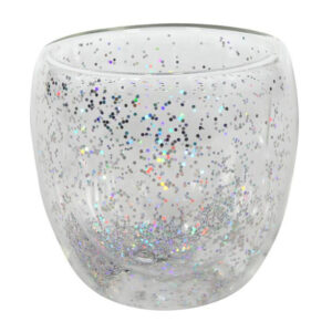 HIT Sklenice s dvojitým sklem 250ml stříbrné konfety