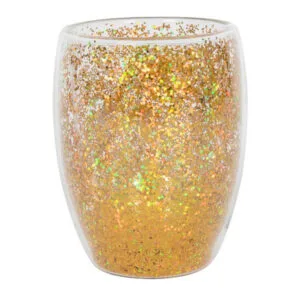 HIT Sklenice s dvojitým sklem 350ml zlaté konfety