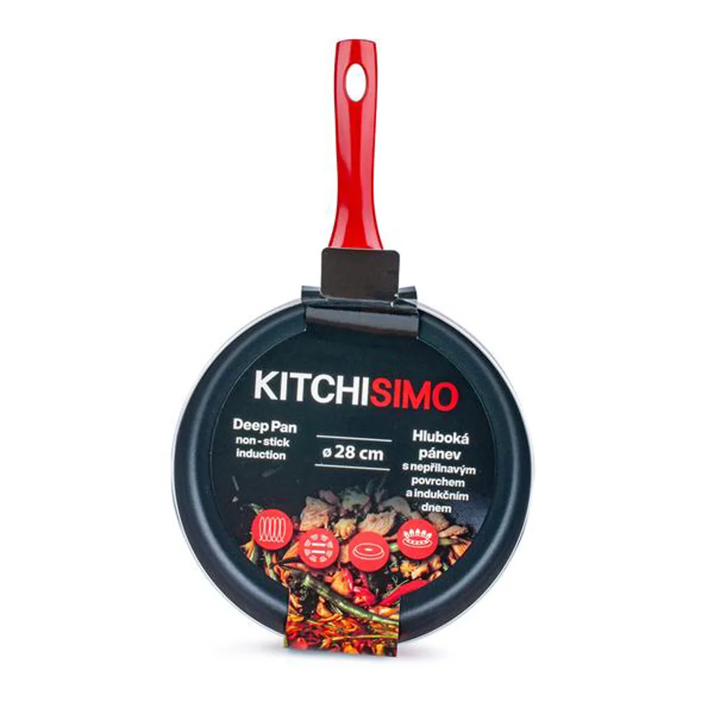 Hluboká pánev KITCHISIMO Rosso 28cm nepřilnavý povrch - Obrázek 2