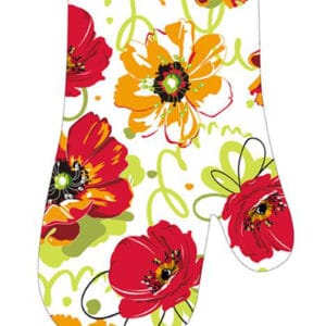 Kuchyňská rukavice TORO červené květy