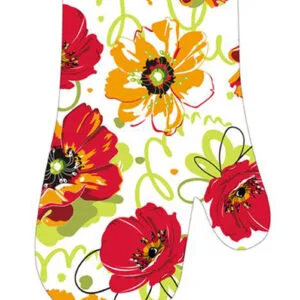 Kuchyňská rukavice TORO červené květy