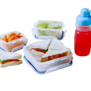 LOCKNLOCK Dóza na potraviny a láhev LOCK Sandwich box sada 4ks