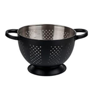 Nerezový cedník s podstavcem a uchy TORO 22cm černý