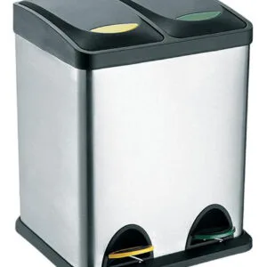 Nerezový nášlapný odpadkový koš na tříděný odpad TORO 16l