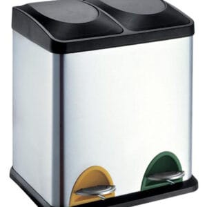 Nerezový nášlapný odpadkový koš na tříděný odpad TORO 30l