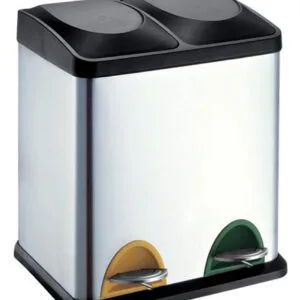 Nerezový nášlapný odpadkový koš na tříděný odpad TORO 30l