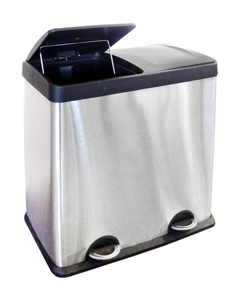 Nerezový nášlapný odpadkový koš na tříděný odpad TORO 60l - Obrázek 2