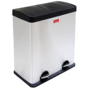 Nerezový nášlapný odpadkový koš na tříděný odpad TORO 60l