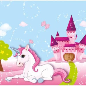 PROCOS Dětský plastový ubrus 120x180cm jednorožec