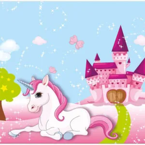 PROCOS Dětský plastový ubrus 120x180cm jednorožec