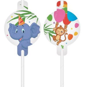 PROCOS Papírová brčka 4ks džungle