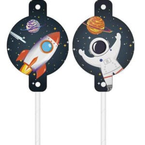 PROCOS Papírová brčka 4ks vesmír