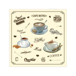 PROCOS Papírové ubrousky 33x33cm 3vrstvé café bistro