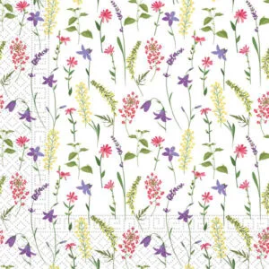 PROCOS Papírové ubrousky 33x33cm 3vrstvé luční květy 20ks