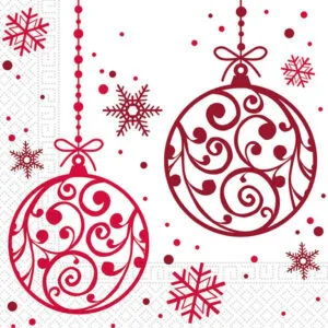 PROCOS Vánoční papírové ubrousky 33x33cm 3vrstvé ozdobičky 20ks