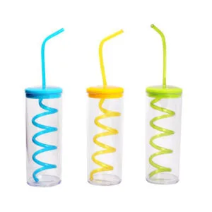 Plastový kelímek s brčkem TORO 300ml