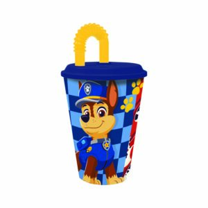 STOR Plastový kelímek s brčkem Paw Patrol 430ml