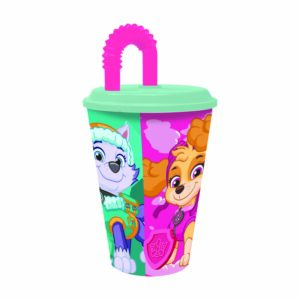 STOR Plastový kelímek s brčkem Paw patrol 430ml