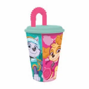 STOR Plastový kelímek s brčkem Paw patrol 430ml