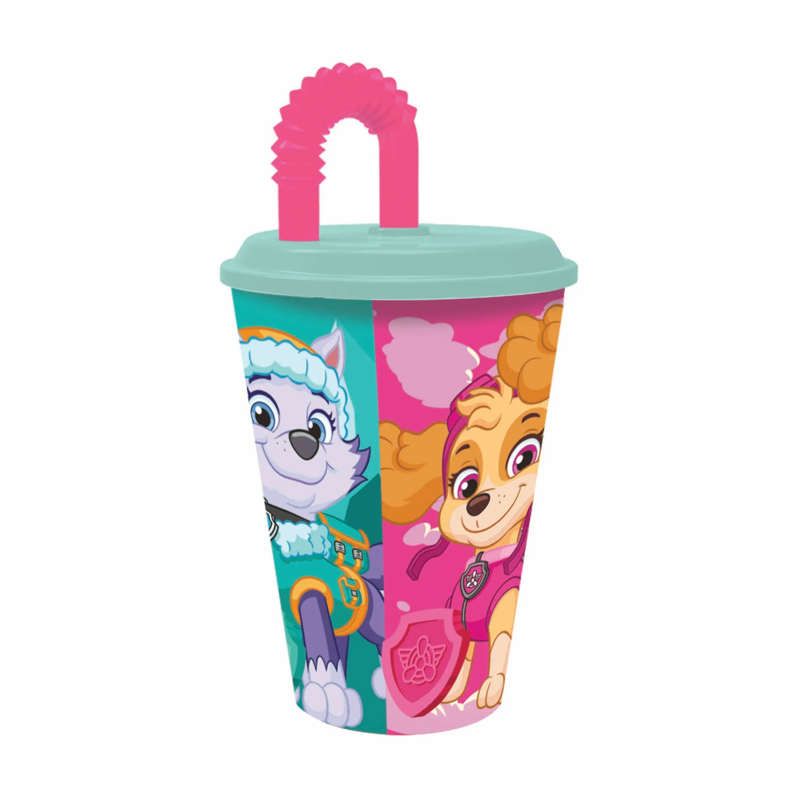 STOR Plastový kelímek s brčkem Paw patrol 430ml