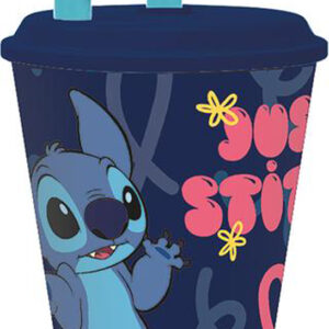 STOR Plastový kelímek s brčkem Stitch 430ml